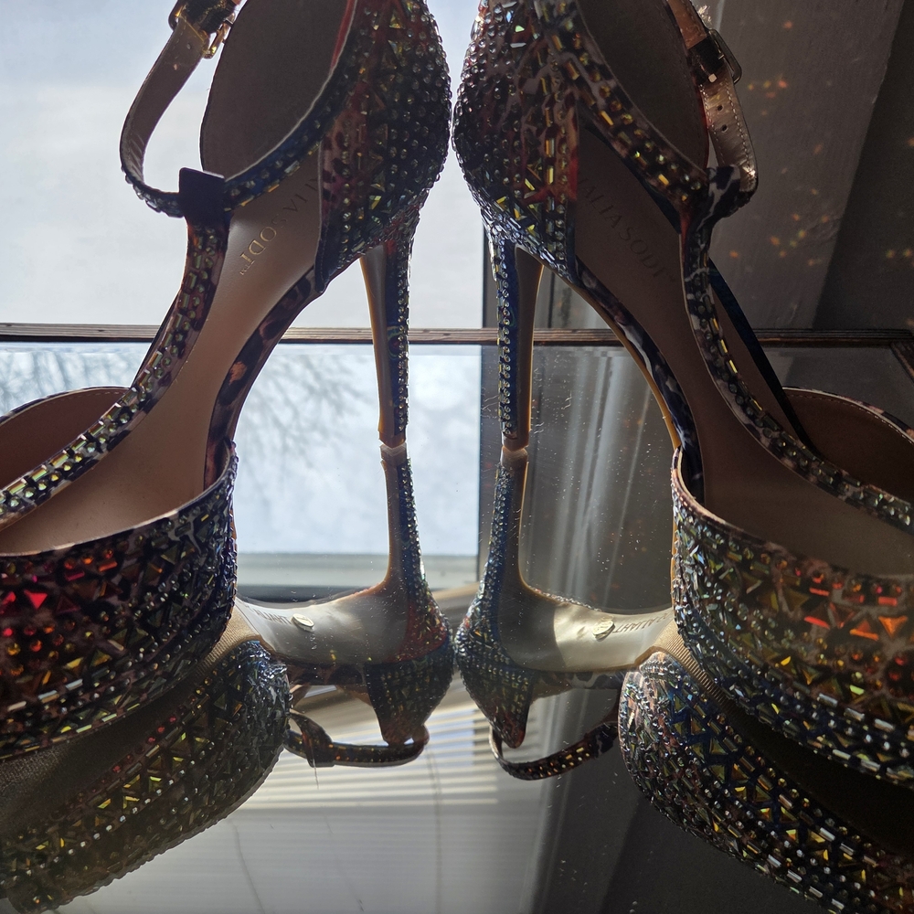 Colorful Embellished Women's Heels - Picture 3 of 8